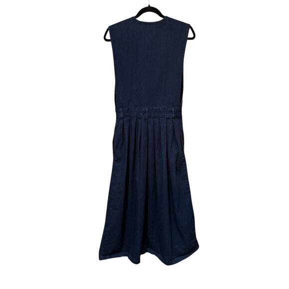 Land's End 90s Vintage Denim Sleeveless Jean Dress Button Womens 8 Western Vneck - Picture 7 of 16